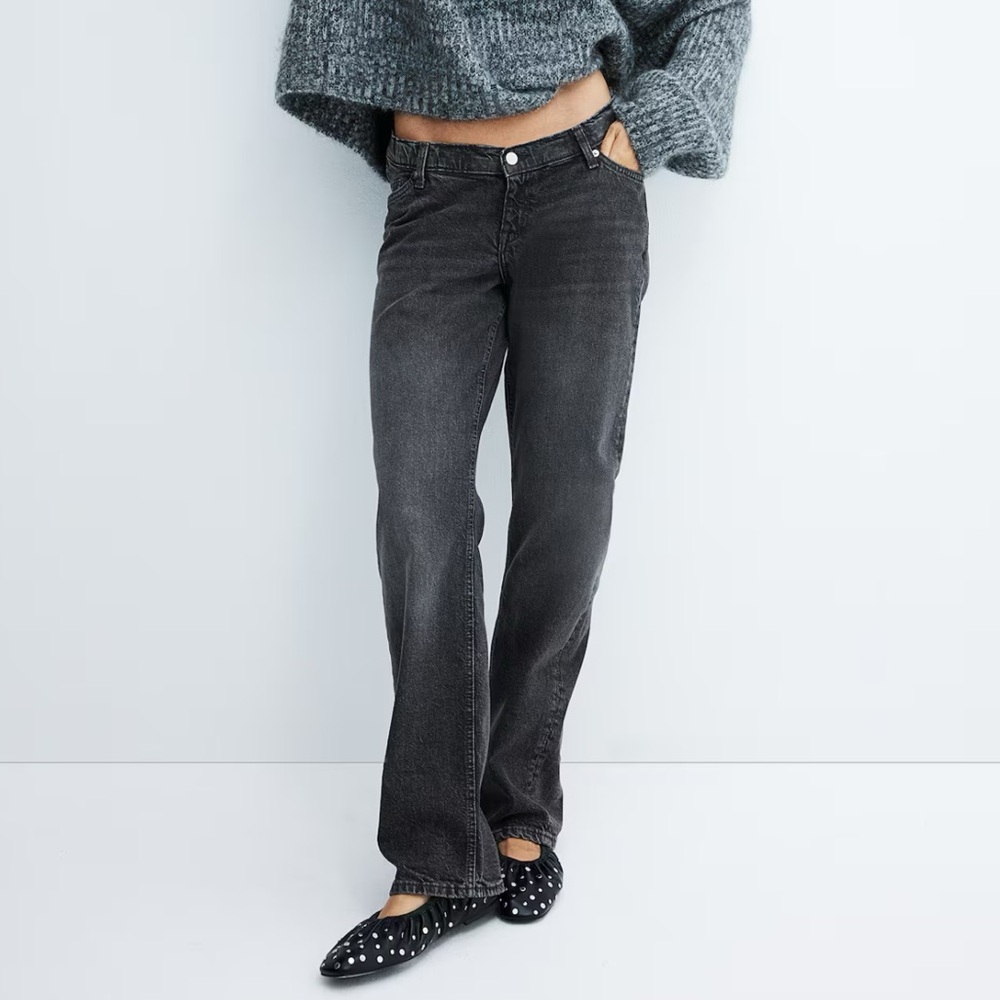 H&M MAMA before and after straight low jeans